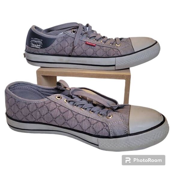 Levi's Women Shoes Canvas Sneakers Gray Size 9 Classic Comfort Flats - Picture 2 of 6
